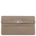 エルメス HERMES ケリーウォレット ロング エトゥープ ヴォーエプソン 長財布 シルバー金具 グレージュ
