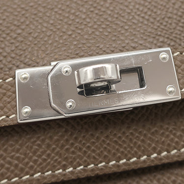 エルメス HERMES ケリーウォレット ロング エトゥープ ヴォーエプソン 長財布 シルバー金具 グレージュ