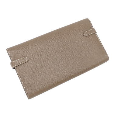 エルメス HERMES ケリーウォレット ロング エトゥープ ヴォーエプソン 長財布 シルバー金具 グレージュ