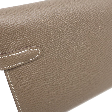 エルメス HERMES ケリーウォレット ロング エトゥープ ヴォーエプソン 長財布 シルバー金具 グレージュ
