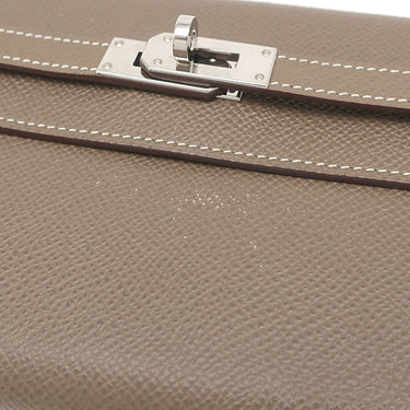 エルメス HERMES ケリーウォレット ロング エトゥープ ヴォーエプソン 長財布 シルバー金具 グレージュ