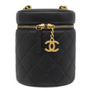 シャネル CHANEL バニティ チェーン ショルダー ブラック ラムスキン ショルダーバッグ ゴールド金具 黒 ヴァニティ