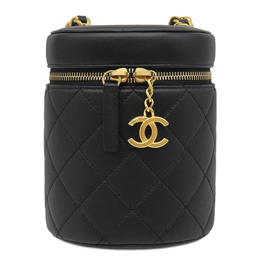 シャネル CHANEL バニティ チェーン ショルダー ブラック ラムスキン ショルダーバッグ ゴールド金具 黒 ヴァニティ
