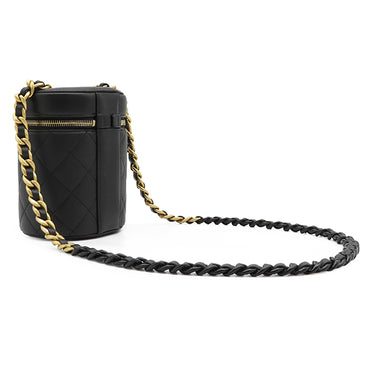 シャネル CHANEL バニティ チェーン ショルダー ブラック ラムスキン ショルダーバッグ ゴールド金具 黒 ヴァニティ