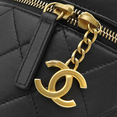 シャネル CHANEL バニティ チェーン ショルダー ブラック ラムスキン ショルダーバッグ ゴールド金具 黒 ヴァニティ