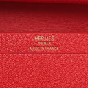エルメス HERMES ベアンミニ ルージュラデュー シェーブル 二つ折り財布 ゴールド金具 赤 コンパクト 2025年製