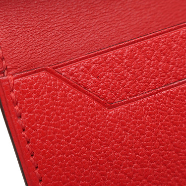 エルメス HERMES ベアンミニ ルージュラデュー シェーブル 二つ折り財布 ゴールド金具 赤 コンパクト 2025年製