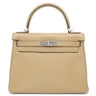 エルメス HERMES ケリー28 内縫い タバックキャメル トリヨンクレマンス 2WAYバッグ シルバー金具 ベージュ