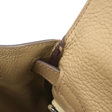 エルメス HERMES ケリー28 内縫い タバックキャメル トリヨンクレマンス 2WAYバッグ シルバー金具 ベージュ