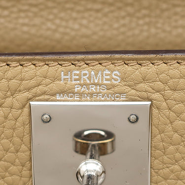 エルメス HERMES ケリー28 内縫い タバックキャメル トリヨンクレマンス 2WAYバッグ シルバー金具 ベージュ