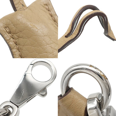 エルメス HERMES ケリー28 内縫い タバックキャメル トリヨンクレマンス 2WAYバッグ シルバー金具 ベージュ