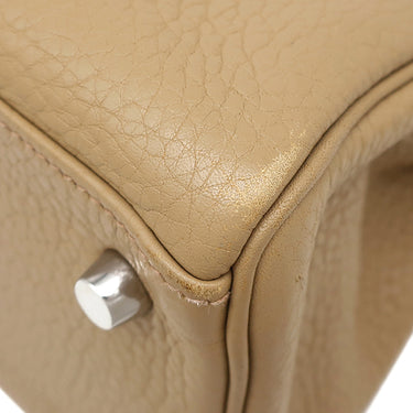 エルメス HERMES ケリー28 内縫い タバックキャメル トリヨンクレマンス 2WAYバッグ シルバー金具 ベージュ