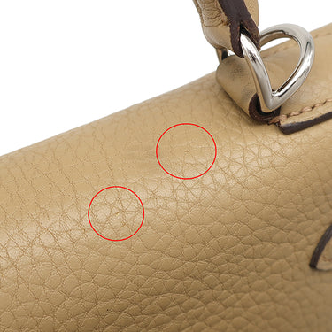 エルメス HERMES ケリー28 内縫い タバックキャメル トリヨンクレマンス 2WAYバッグ シルバー金具 ベージュ