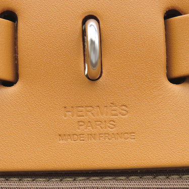 エルメス HERMES エールバッグジップ PM 31 ルトゥルネ ナチュレルサブレ×デュンヌ×エトゥープ トワルオフィシエ レザー ヴァッシュハンター 2WAYバッグ シルバー金具 キャンバス バイカラー