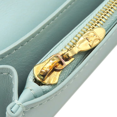 ルイヴィトン LOUIS VUITTON LV ヴェルティカル ウォレット M81367 ガレ×アクア レザー トリヨンレザー 長財布 ゴールド金具 二つ折り バイカラー