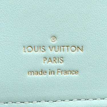 ルイヴィトン LOUIS VUITTON LV ヴェルティカル ウォレット M81367 ガレ×アクア レザー トリヨンレザー 長財布 ゴールド金具 二つ折り バイカラー