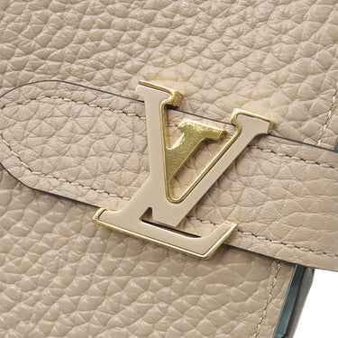 ルイヴィトン LOUIS VUITTON LV ヴェルティカル ウォレット M81367 ガレ×アクア レザー トリヨンレザー 長財布 ゴールド金具 二つ折り バイカラー