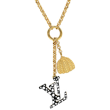 ルイヴィトン LOUIS VUITTON LV×YK コリエLV アイコニック インフィニティドット M01079 ブラック×ホワイト×ゴールド GP 樹脂系 ネックレス 草間彌生