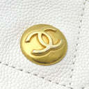 シャネル CHANEL Wポケット ホーボーバッグ AS5384B ホワイト キャビアスキン 2WAYバッグ マットゴールド金具 ココマーク