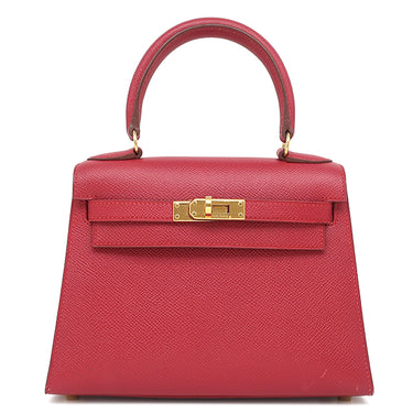 エルメス HERMES ミニケリー 20 外縫い ルージュヴィフ クシュベル 2WAYバッグ ゴールド金具 ショルダー