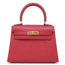 エルメス HERMES ミニケリー 20 外縫い ルージュヴィフ クシュベル 2WAYバッグ ゴールド金具 ショルダー