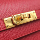 エルメス HERMES ミニケリー 20 外縫い ルージュヴィフ クシュベル 2WAYバッグ ゴールド金具 ショルダー
