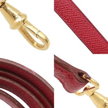 エルメス HERMES ミニケリー 20 外縫い ルージュヴィフ クシュベル 2WAYバッグ ゴールド金具 ショルダー