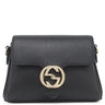 グッチ GUCCI インターロッキングG チェーンショルダー 607720 ブラック レザー ショルダーバッグ シャンパンゴールド金具 黒