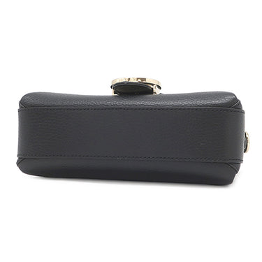 グッチ GUCCI インターロッキングG チェーンショルダー 607720 ブラック レザー ショルダーバッグ シャンパンゴールド金具 黒