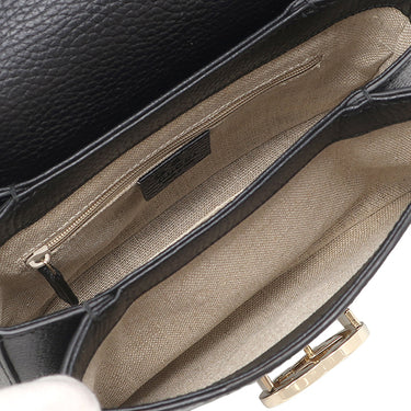 グッチ GUCCI インターロッキングG チェーンショルダー 607720 ブラック レザー ショルダーバッグ シャンパンゴールド金具 黒