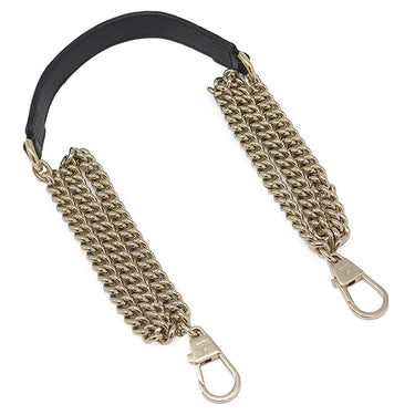 グッチ GUCCI インターロッキングG チェーンショルダー 607720 ブラック レザー ショルダーバッグ シャンパンゴールド金具 黒