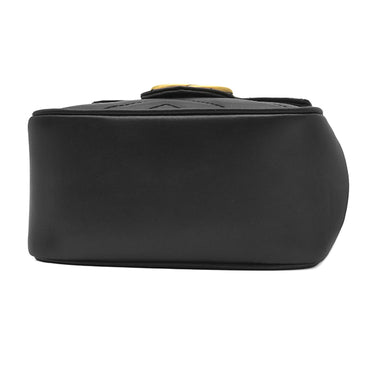 グッチ GUCCI GGマーモント キルティング ミニ バケット 746433 ブラック レザー シェブロンキルティングレザー ショルダーバッグ マットゴールド金具 ダブルG