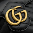 グッチ GUCCI GGマーモント キルティング ミニ バケット 746433 ブラック レザー シェブロンキルティングレザー ショルダーバッグ マットゴールド金具 ダブルG