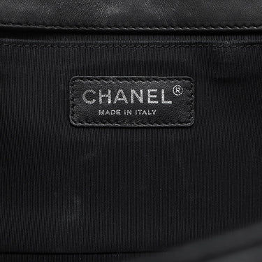 シャネル CHANEL ボーイシャネル25 A67086 ブラック ラムスキン ショルダーバッグ シルバー金具 シェブロン チェーンショルダー