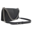 シャネル CHANEL ボーイシャネル25 A67086 ブラック ラムスキン ショルダーバッグ シルバー金具 シェブロン チェーンショルダー