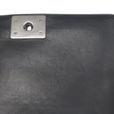 シャネル CHANEL ボーイシャネル25 A67086 ブラック ラムスキン ショルダーバッグ シルバー金具 シェブロン チェーンショルダー