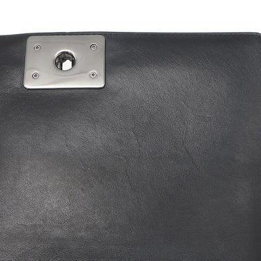 シャネル CHANEL ボーイシャネル25 A67086 ブラック ラムスキン ショルダーバッグ シルバー金具 シェブロン チェーンショルダー