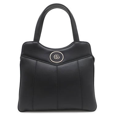 グッチ GUCCI プチGG ハンドバッグ 745918 ブラック レザー 2WAYバッグ シルバー金具 黒 2WAY ショルダー Petite