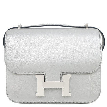 エルメス HERMES コンスタンス3 ミニ ミロワール アルジャン レザー シェブルシャムキラ ショルダーバッグ シルバー金具 新品 未使用 銀 2025年製