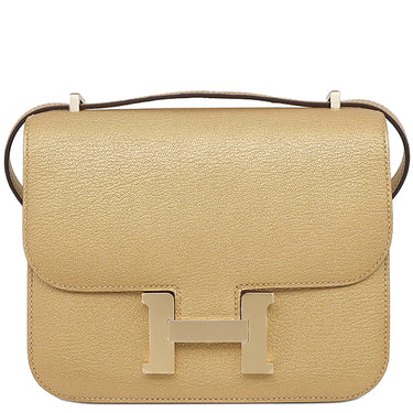 エルメス HERMES コンスタンス3 ミニ ミロワール ドレ レザー シェブルシャムキラ ショルダーバッグ シャンパンゴールド金具 新品 未使用 金