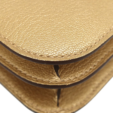 エルメス HERMES コンスタンス3 ミニ ミロワール ドレ レザー シェブルシャムキラ ショルダーバッグ シャンパンゴールド金具 新品 未使用 金