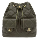 シャネル CHANEL マトラッセ チェーン バッグパック AS4342 カーキ レザー リュック・デイパック シャンパンゴールド金具
