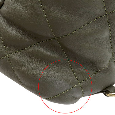 シャネル CHANEL マトラッセ チェーン バッグパック AS4342 カーキ レザー リュック・デイパック シャンパンゴールド金具