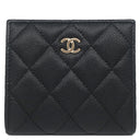 シャネル CHANEL マトラッセ コンパクト ウォレット AP3178 ブラック キャビアスキン 二つ折り財布 ゴールド金具 ココマーク