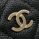 シャネル CHANEL マトラッセ コンパクト ウォレット AP3178 ブラック キャビアスキン 二つ折り財布 ゴールド金具 ココマーク