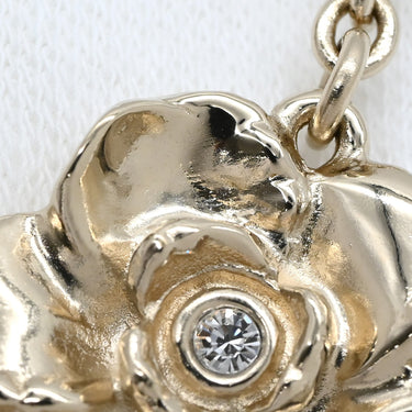 シャネル CHANEL カメリアモチーフ ABE419 ゴールド GP フェイクパール ストラス ネックレス CCマーク チョーカー 花 2024AW シャンパンゴールド
