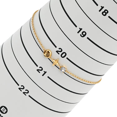 ルイヴィトン LOUIS VUITTON プティ ルイ M00374 ゴールド GP ストラス ブレスレット LVサークル モノグラムフラワー