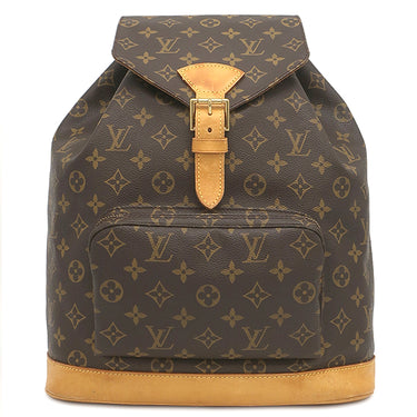 ルイヴィトン LOUIS VUITTON モンスリGM M51135 モノグラム モノグラムキャンバス リュック・デイパック ゴールド金具 茶 バックパック