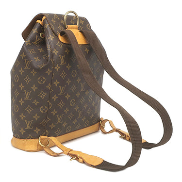 ルイヴィトン LOUIS VUITTON モンスリGM M51135 モノグラム モノグラムキャンバス リュック・デイパック ゴールド金具 茶 バックパック