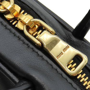 ミュウミュウ MIU MIU マイクロバッグ チャーム 5NR036 ブラック レザー バッグチャーム ゴールド金具 黒 カバンモチーフ